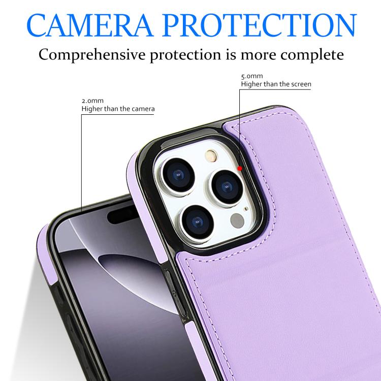 For iPhone 16 Pro Max Tri-fold Holder Leather Phone Case with Card Slot