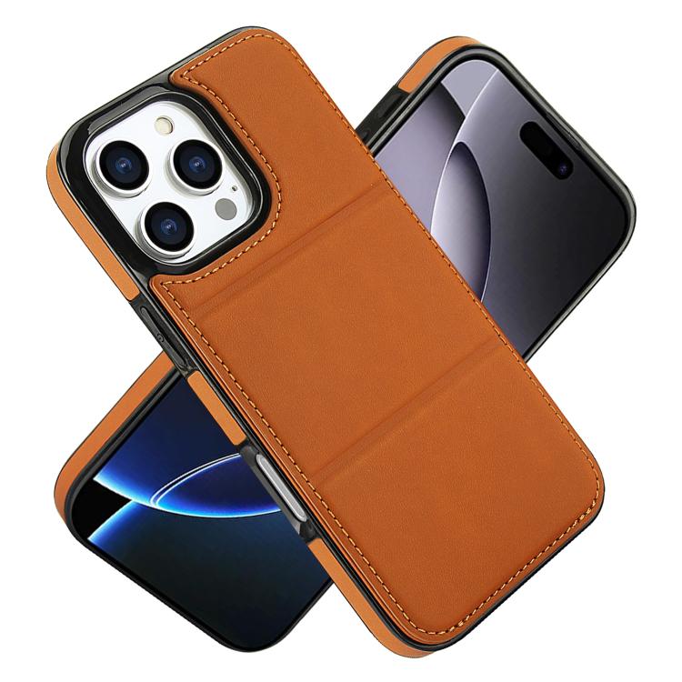 For iPhone 16 Pro Max Tri-fold Holder Leather Phone Case with Card Slot