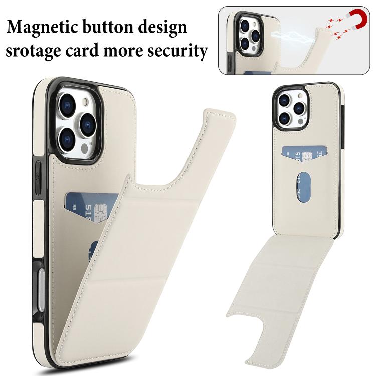 For iPhone 16 Pro Tri-fold Holder Leather Phone Case with Card Slot