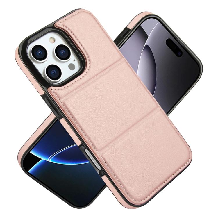 For iPhone 16 Pro Tri-fold Holder Leather Phone Case with Card Slot
