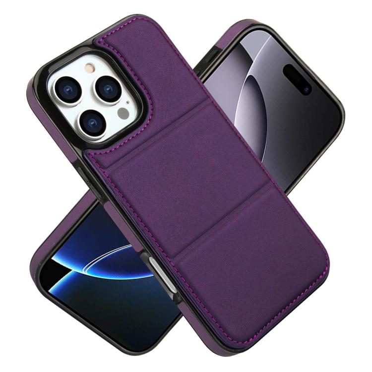 For iPhone 16 Pro Tri-fold Holder Leather Phone Case with Card Slot