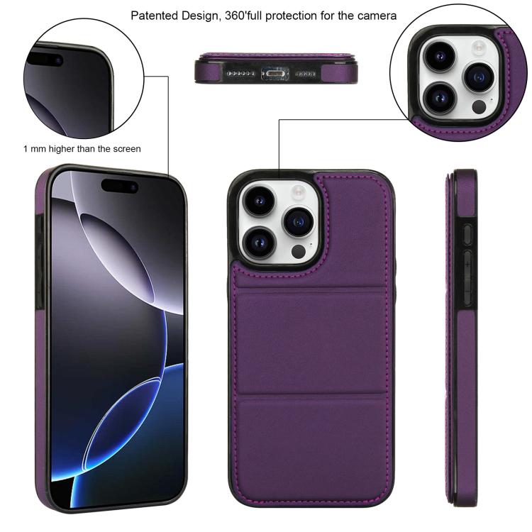For iPhone 16 Pro Tri-fold Holder Leather Phone Case with Card Slot