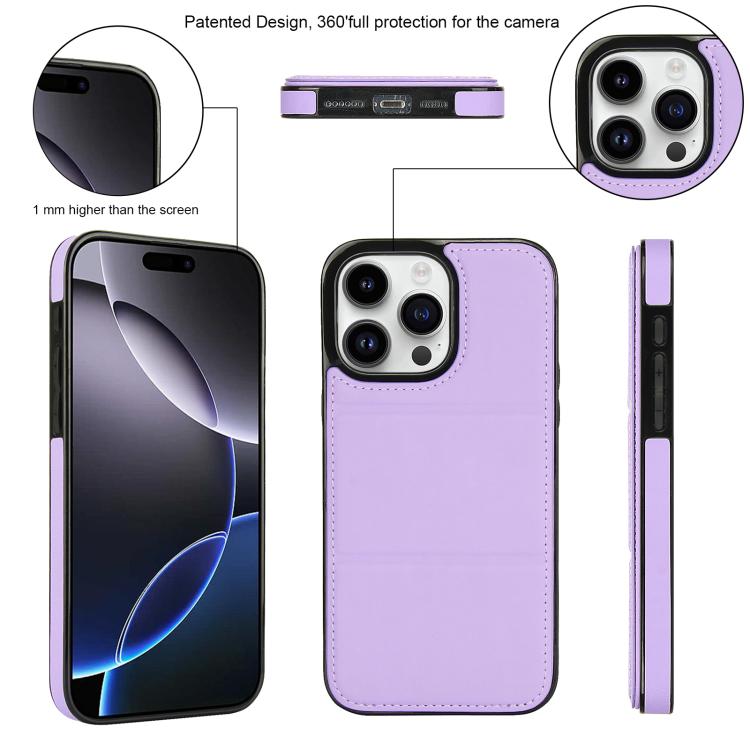 For iPhone 16 Pro Tri-fold Holder Leather Phone Case with Card Slot