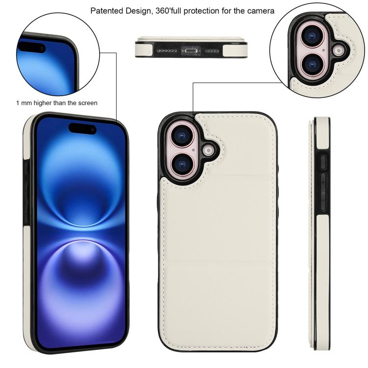 For iPhone 16 Plus Tri-fold Holder Leather Phone Case with Card Slot