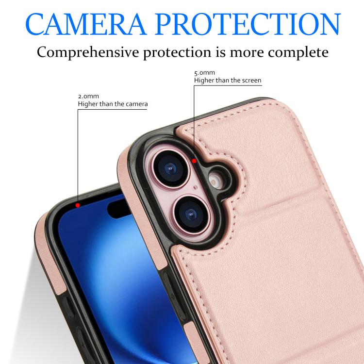 For iPhone 16 Plus Tri-fold Holder Leather Phone Case with Card Slot