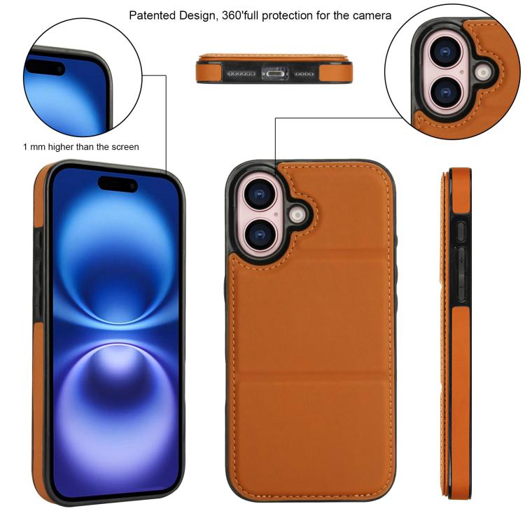 For iPhone 16 Plus Tri-fold Holder Leather Phone Case with Card Slot