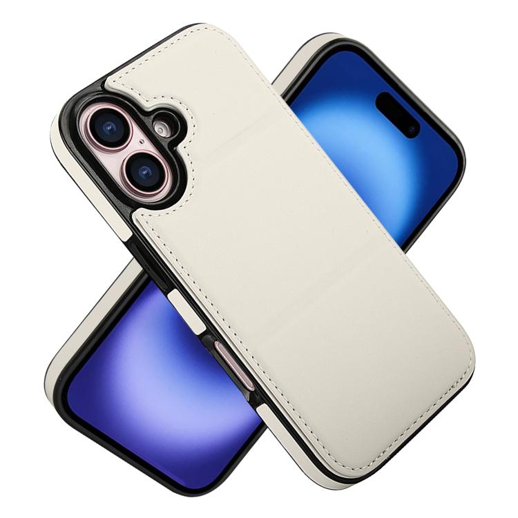 For iPhone 16 Tri-fold Holder Leather Phone Case with Card Slot