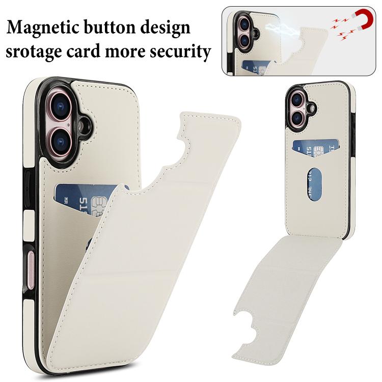 For iPhone 16 Tri-fold Holder Leather Phone Case with Card Slot