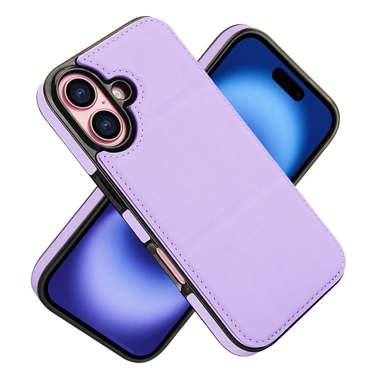 For iPhone 16 Tri-fold Holder Leather Phone Case with Card Slot