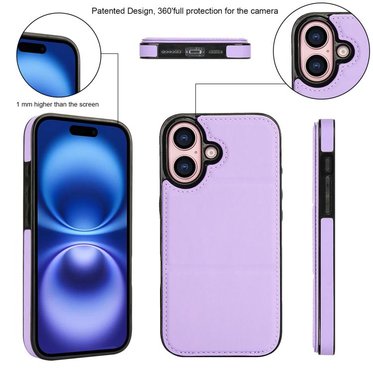 For iPhone 16 Tri-fold Holder Leather Phone Case with Card Slot