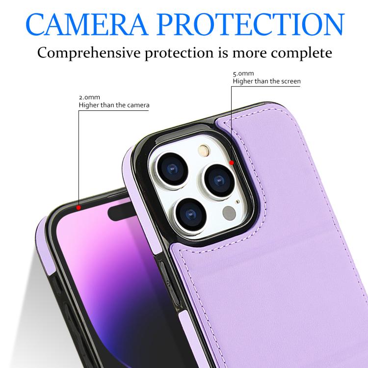 For iPhone 15 Pro Tri-fold Holder Leather Phone Case with Card Slot