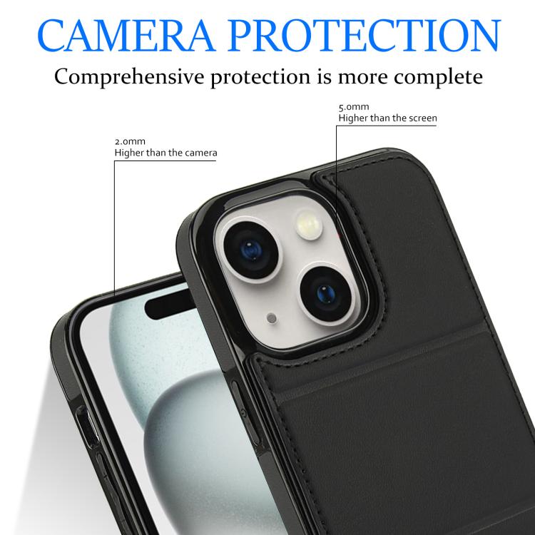 For iPhone 15 Plus Tri-fold Holder Leather Phone Case with Card Slot