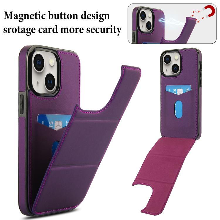 For iPhone 15 Plus Tri-fold Holder Leather Phone Case with Card Slot