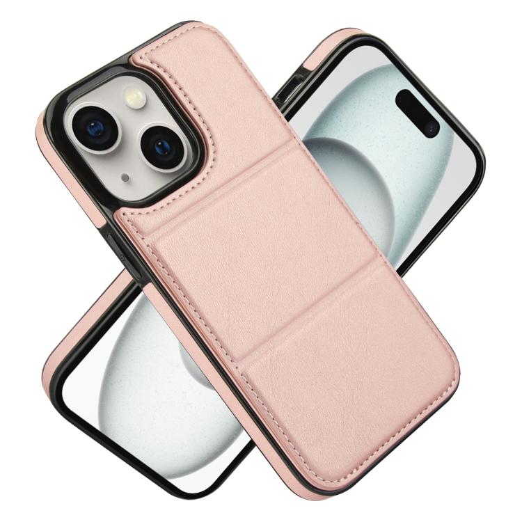 For iPhone 15 Tri-fold Holder Leather Phone Case with Card Slot