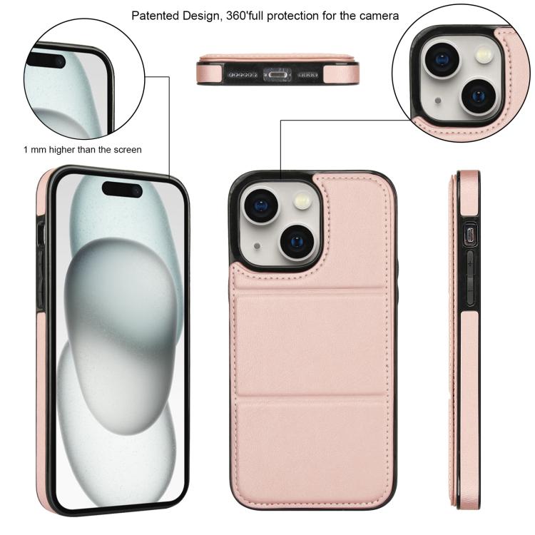 For iPhone 15 Tri-fold Holder Leather Phone Case with Card Slot