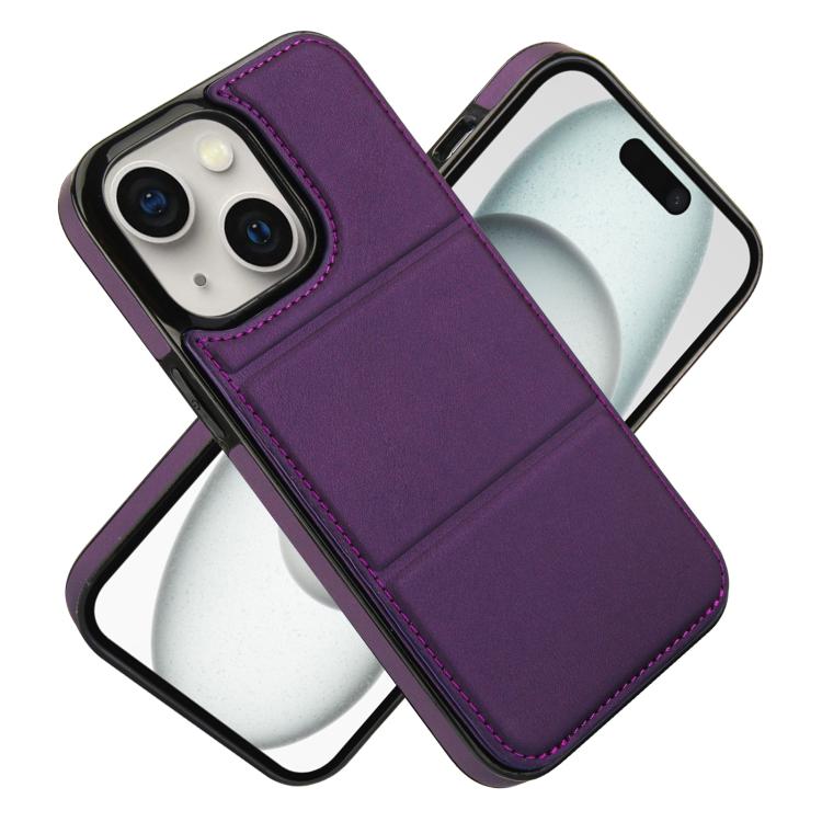 For iPhone 15 Tri-fold Holder Leather Phone Case with Card Slot