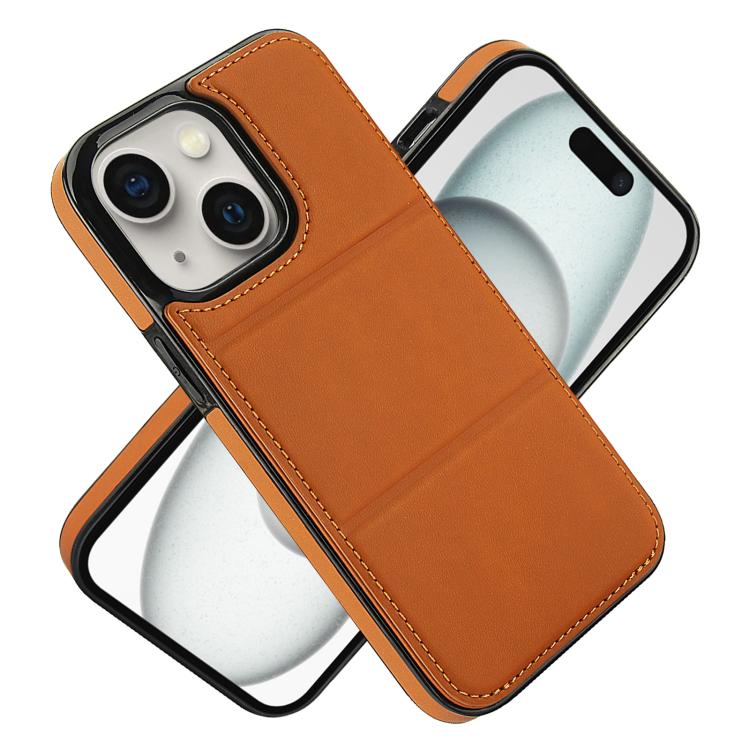 For iPhone 15 Tri-fold Holder Leather Phone Case with Card Slot