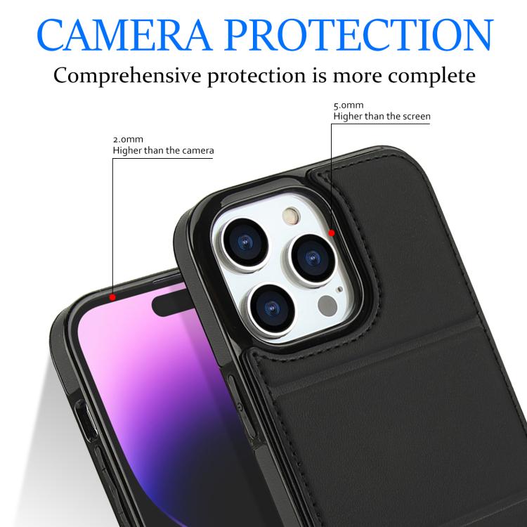 For iPhone 14 Pro Max Tri-fold Holder Leather Phone Case with Card Slot