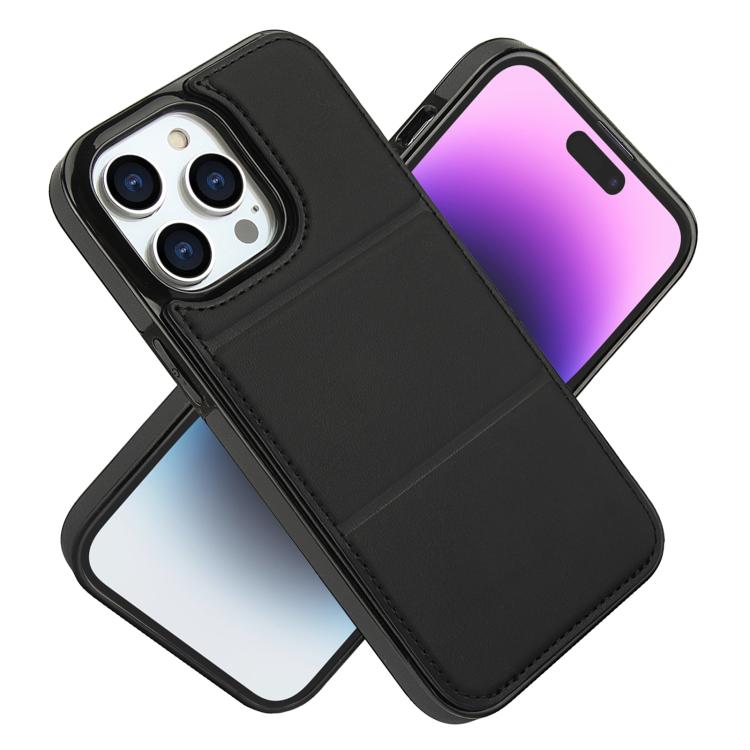 For iPhone 14 Pro Tri-fold Holder Leather Phone Case with Card Slot