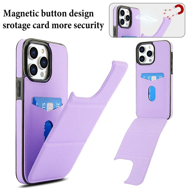 For iPhone 14 Pro Tri-fold Holder Leather Phone Case with Card Slot