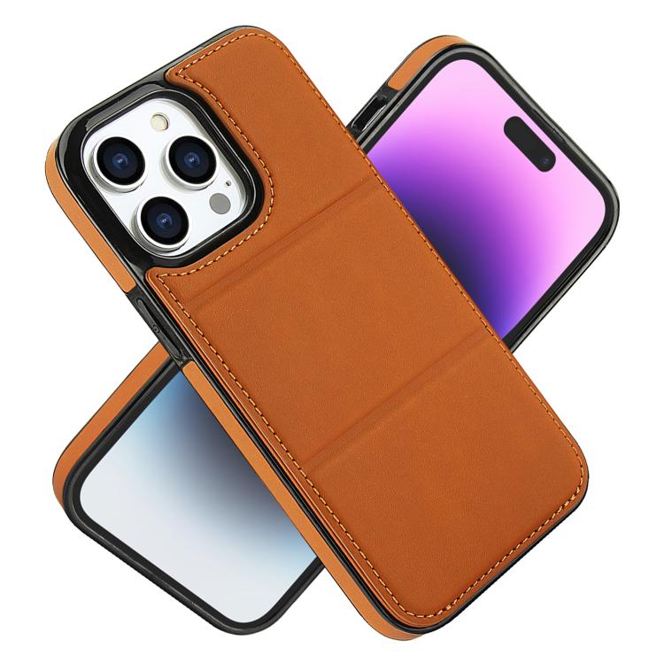 For iPhone 14 Pro Tri-fold Holder Leather Phone Case with Card Slot