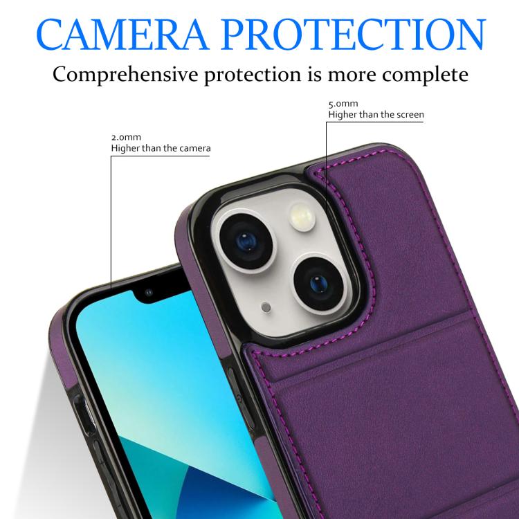 For iPhone 14 Plus Tri-fold Holder Leather Phone Case with Card Slot