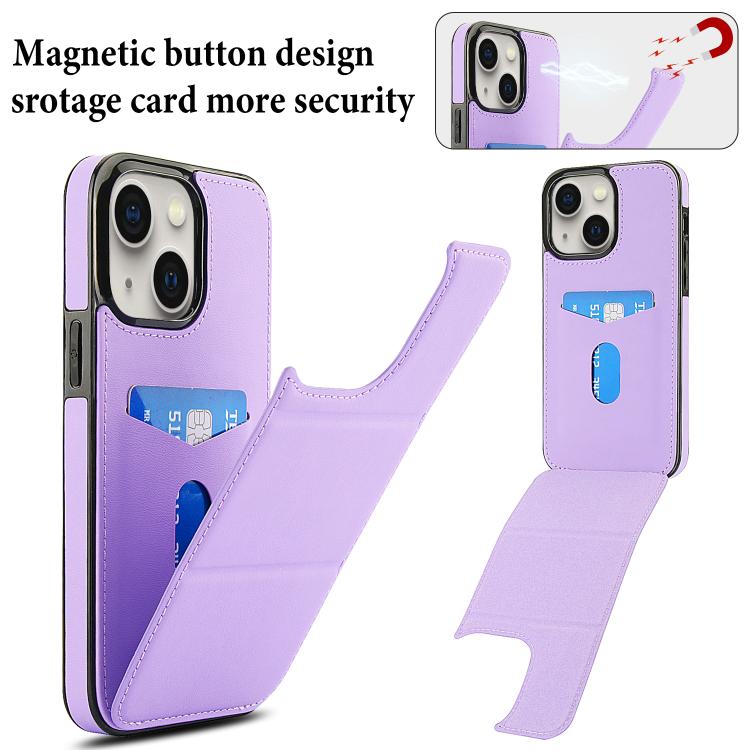 For iPhone 14 Plus Tri-fold Holder Leather Phone Case with Card Slot