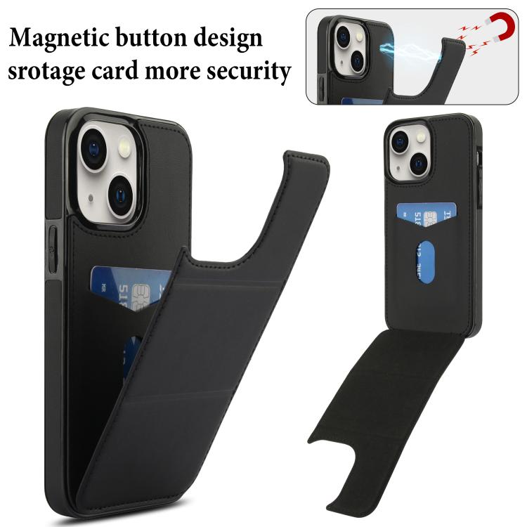 For iPhone 14 Tri-fold Holder Leather Phone Case with Card Slot