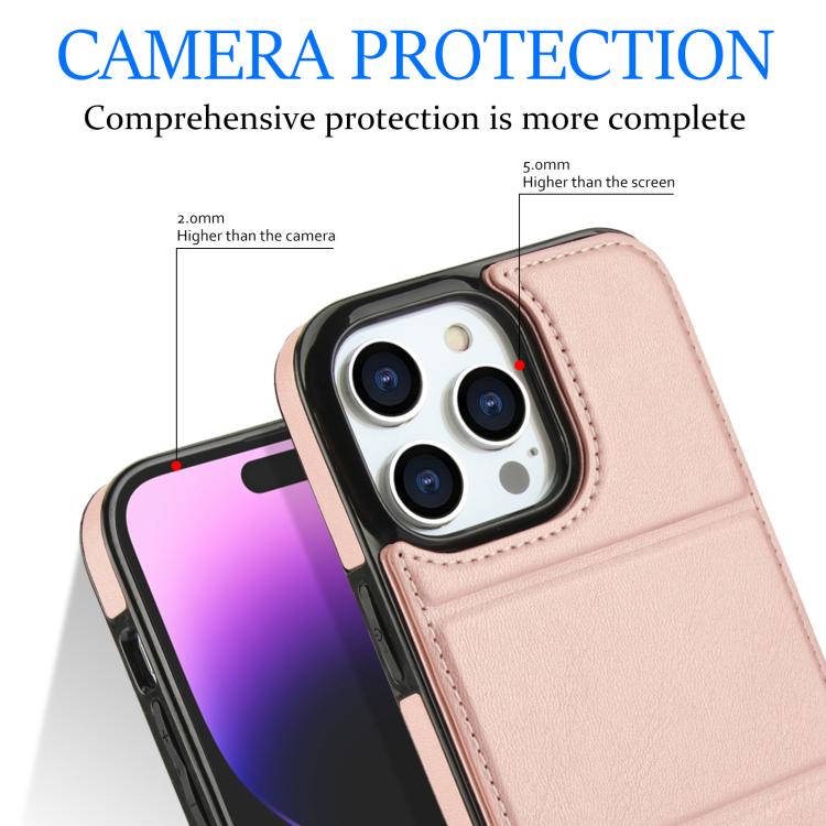 For iPhone 13 Pro Max Tri-fold Holder Leather Phone Case with Card Slot