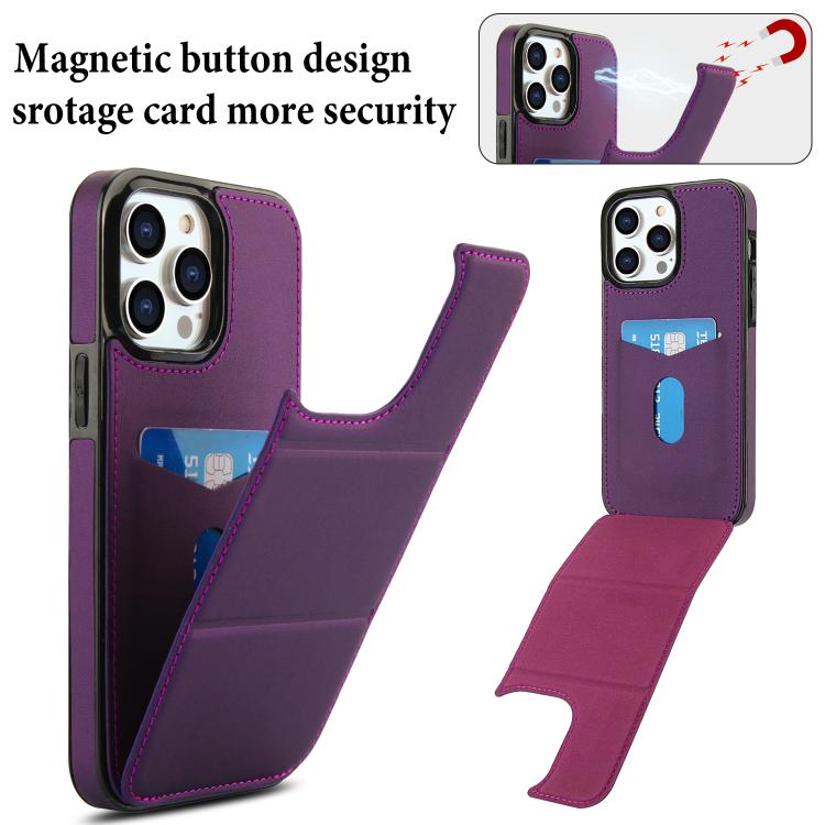 For iPhone 13 Pro Max Tri-fold Holder Leather Phone Case with Card Slot