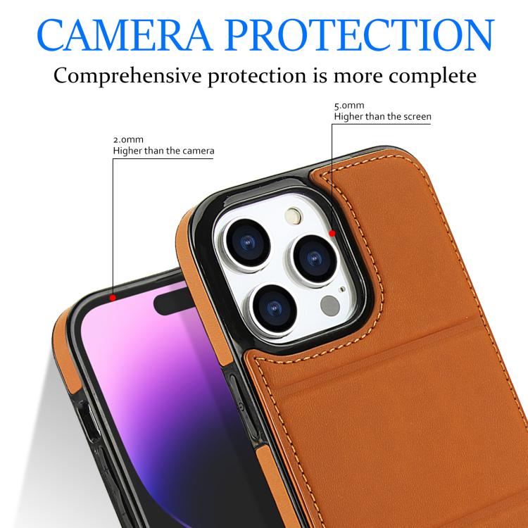 For iPhone 13 Pro Max Tri-fold Holder Leather Phone Case with Card Slot