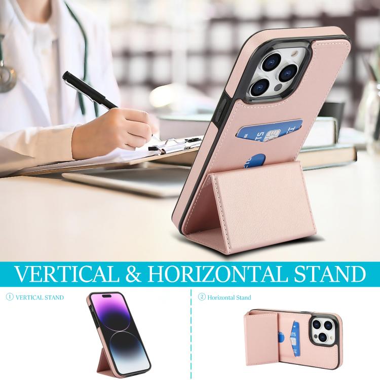 For iPhone 13 Pro Tri-fold Holder Leather Phone Case with Card Slot