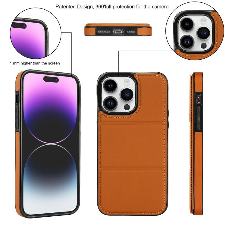 For iPhone 13 Pro Tri-fold Holder Leather Phone Case with Card Slot