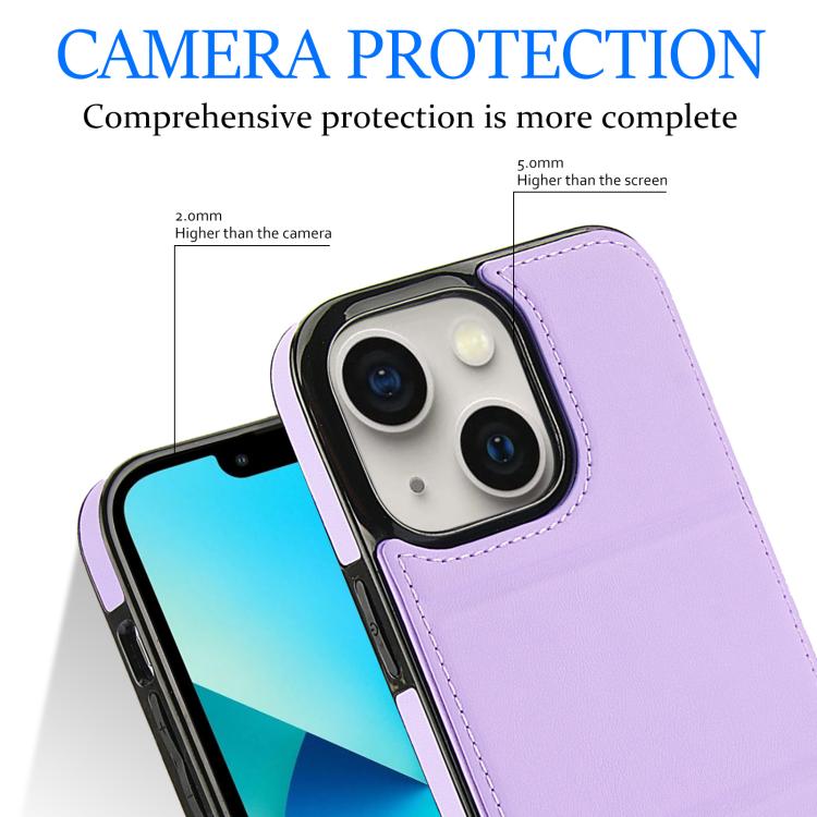 For iPhone 13 Tri-fold Holder Leather Phone Case with Card Slot