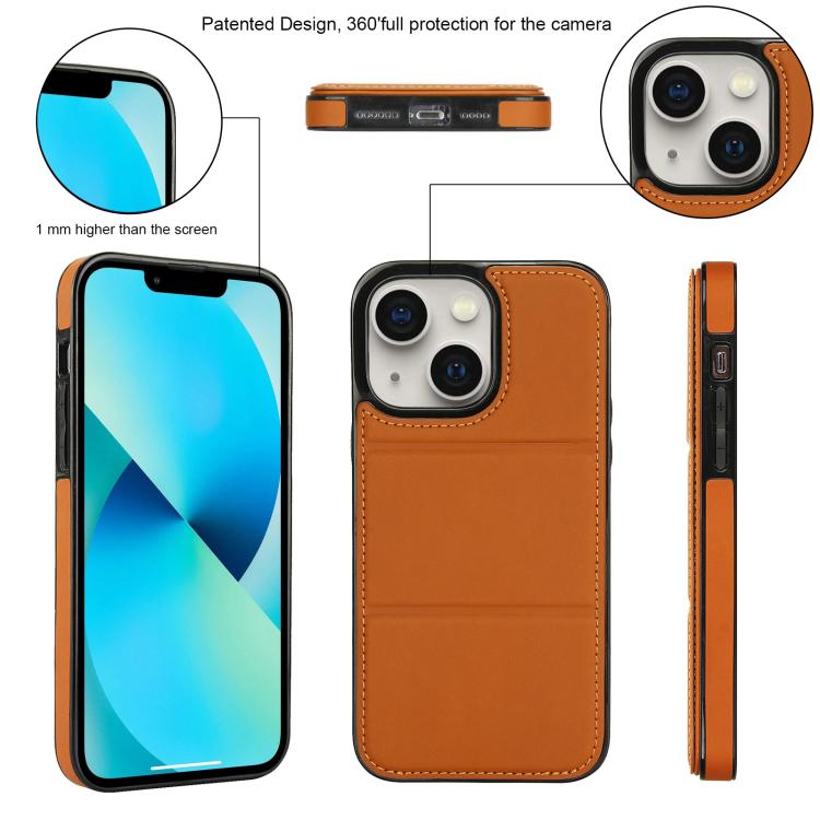 For iPhone 13 Tri-fold Holder Leather Phone Case with Card Slot