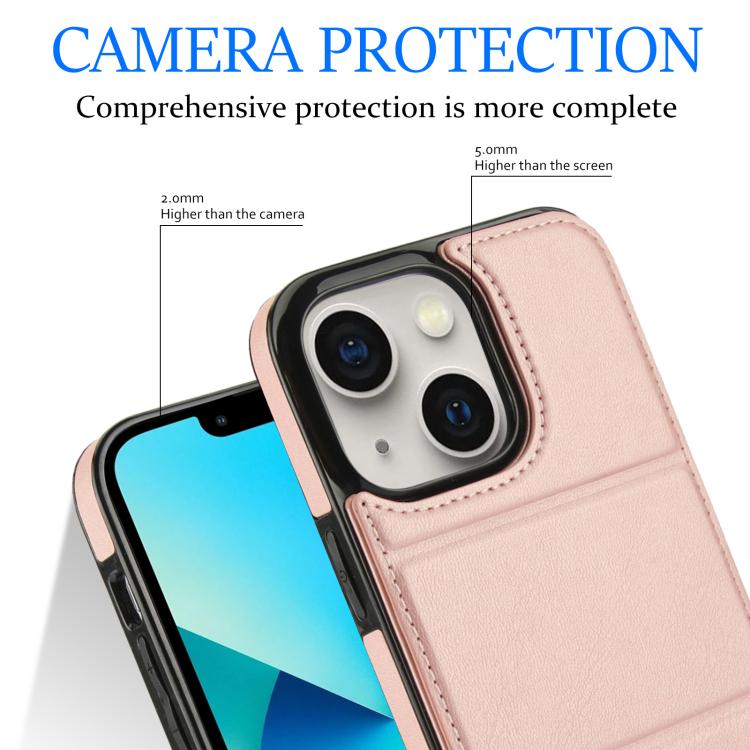 For iPhone 13 mini Tri-fold Holder Leather Phone Case with Card Slot