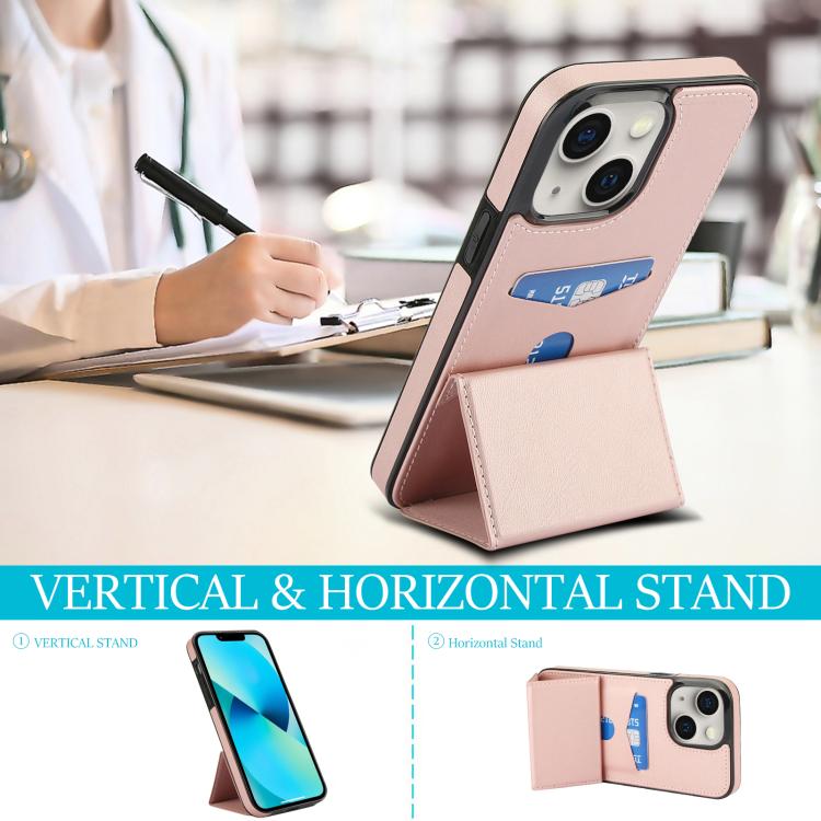 For iPhone 13 mini Tri-fold Holder Leather Phone Case with Card Slot