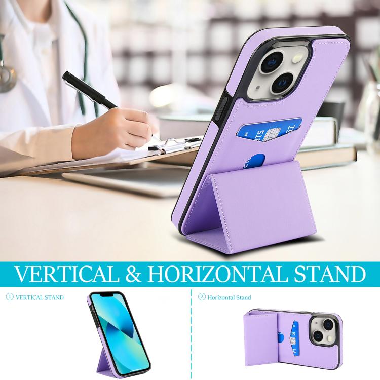 For iPhone 13 mini Tri-fold Holder Leather Phone Case with Card Slot