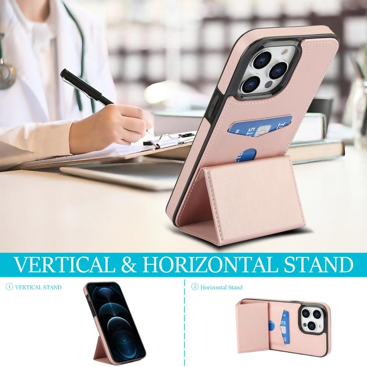 For iPhone 12 Pro Max Tri-fold Holder Leather Phone Case with Card Slot