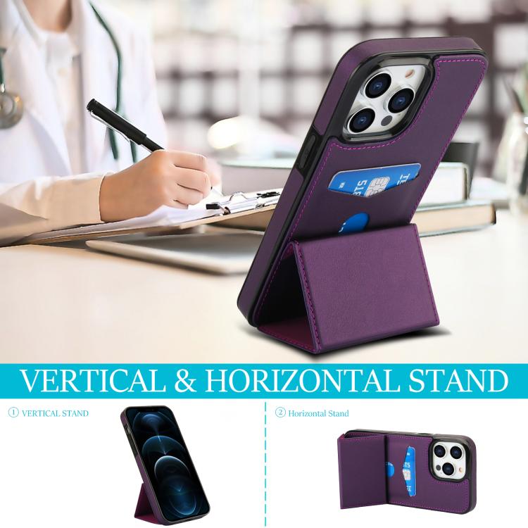 For iPhone 12 Pro Max Tri-fold Holder Leather Phone Case with Card Slot