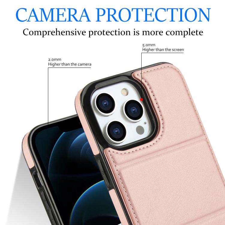 For iPhone 12 Pro Tri-fold Holder Leather Phone Case with Card Slot