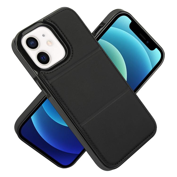 For iPhone 12 Tri-fold Holder Leather Phone Case with Card Slot