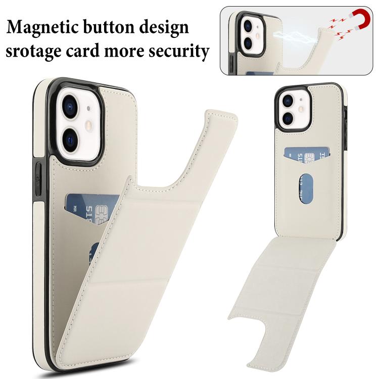 For iPhone 12 mini Tri-fold Holder Leather Phone Case with Card Slot