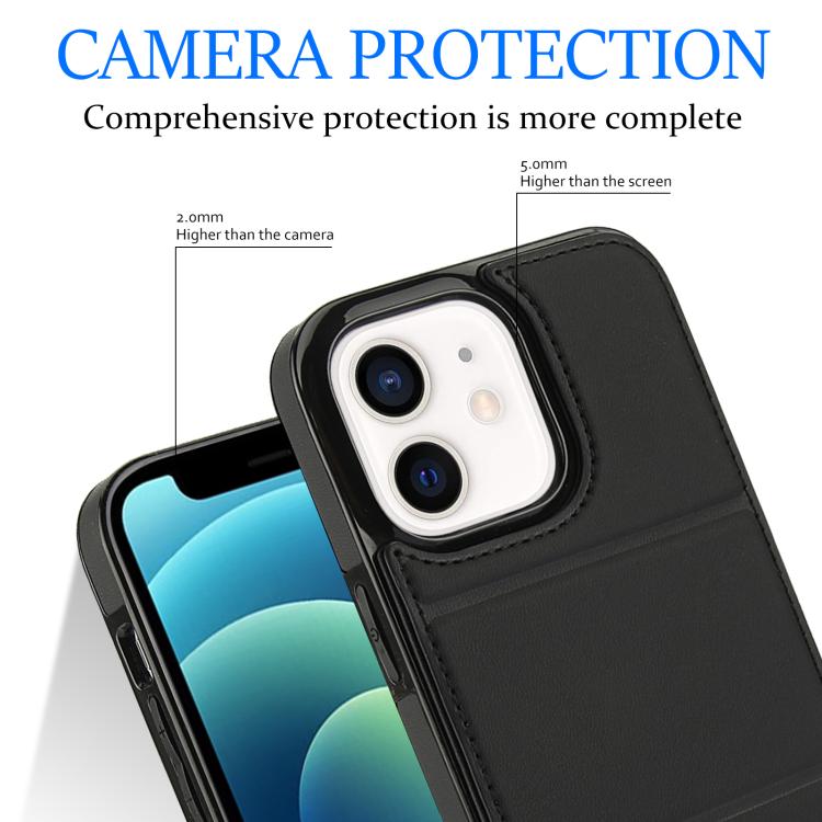 For iPhone 12 mini Tri-fold Holder Leather Phone Case with Card Slot