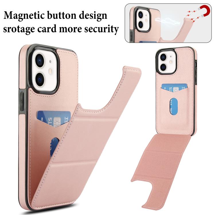 For iPhone 12 mini Tri-fold Holder Leather Phone Case with Card Slot