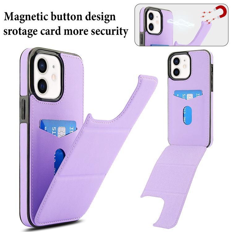 For iPhone 12 mini Tri-fold Holder Leather Phone Case with Card Slot