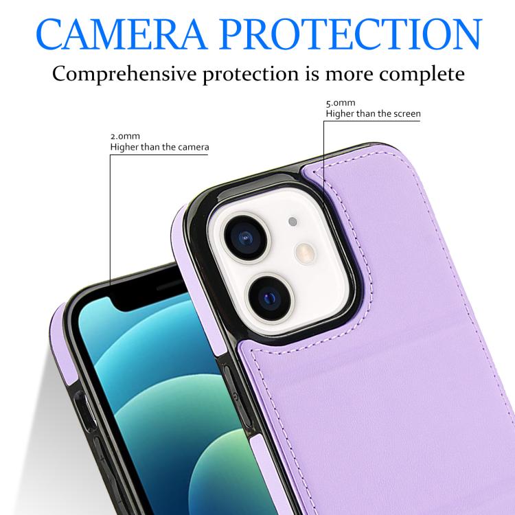 For iPhone 12 mini Tri-fold Holder Leather Phone Case with Card Slot