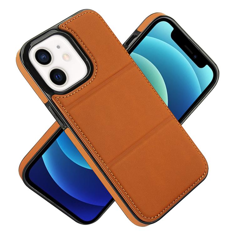 For iPhone 12 mini Tri-fold Holder Leather Phone Case with Card Slot