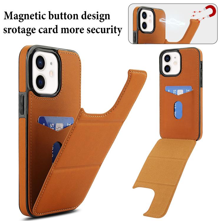 For iPhone 12 mini Tri-fold Holder Leather Phone Case with Card Slot
