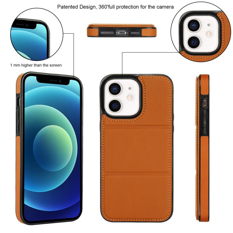 For iPhone 12 mini Tri-fold Holder Leather Phone Case with Card Slot